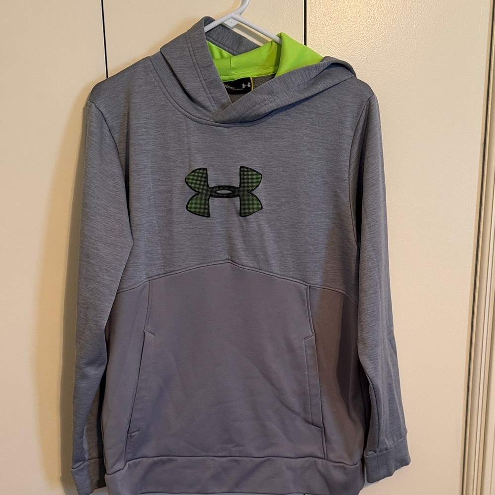 Under Armour Gray Hoodie with Neon Green Accents